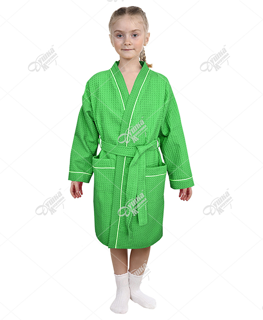 Вафельный зеленый детский халат для ребенка купить│DM в Иваново