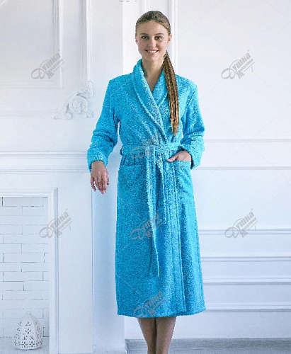 Женский голубой халат для бассейна