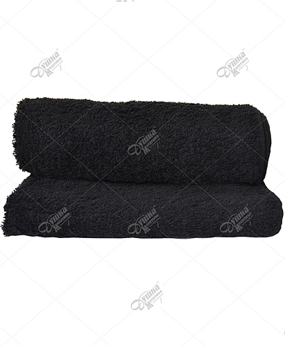 Махровое черное полотенце